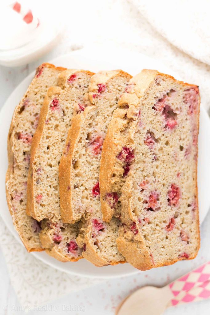 Healthy Greek Yogurt Raspberry Almond Pound Cake Amy's Healthy Baking
