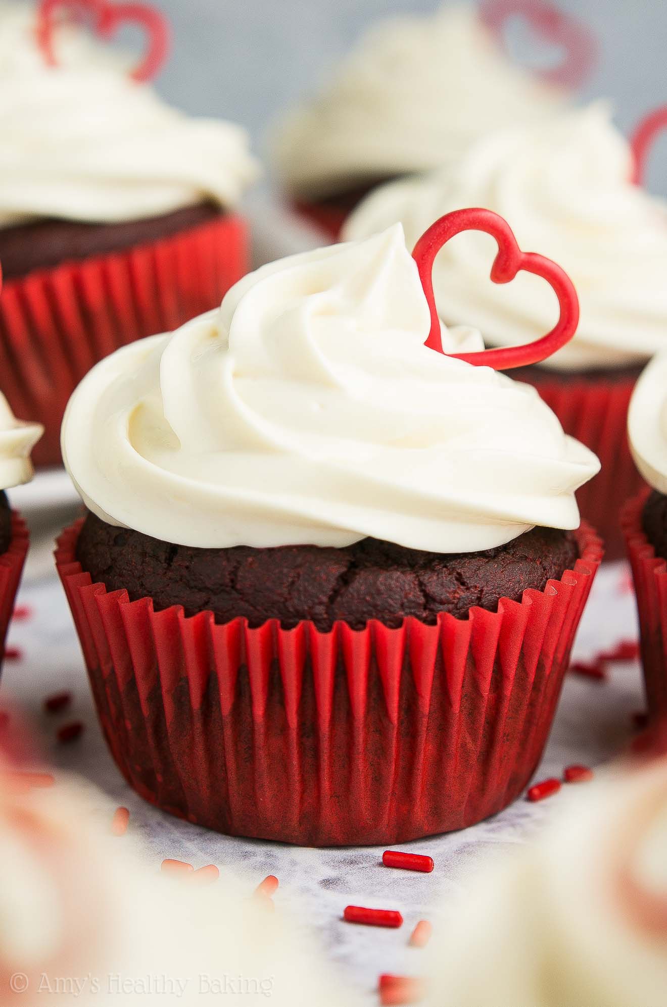 red velvet birthday cupcake