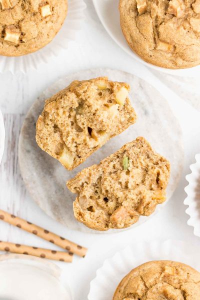 Healthy Cinnamon Apple Banana Muffins