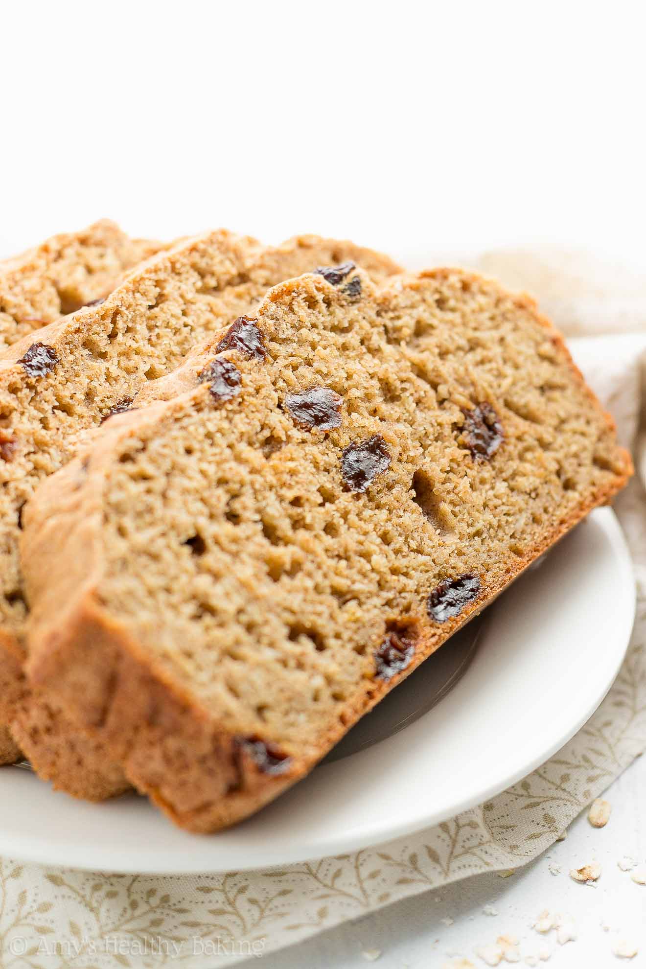 Healthy Oatmeal Raisin Breakfast Quick Bread