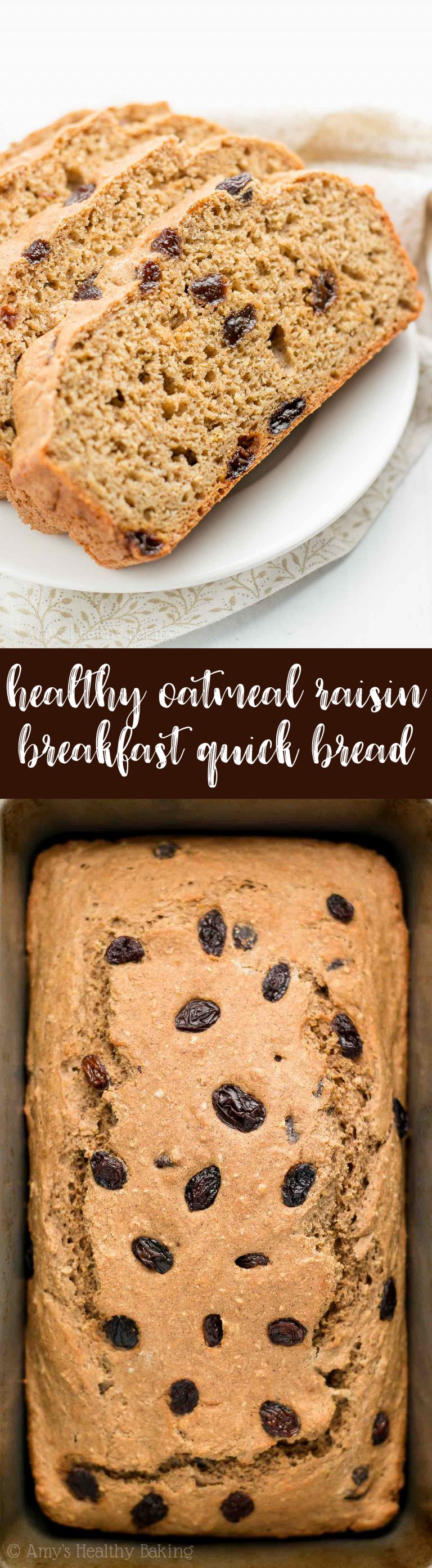 Healthy Oatmeal Raisin Breakfast Quick Bread Amy's Healthy Baking