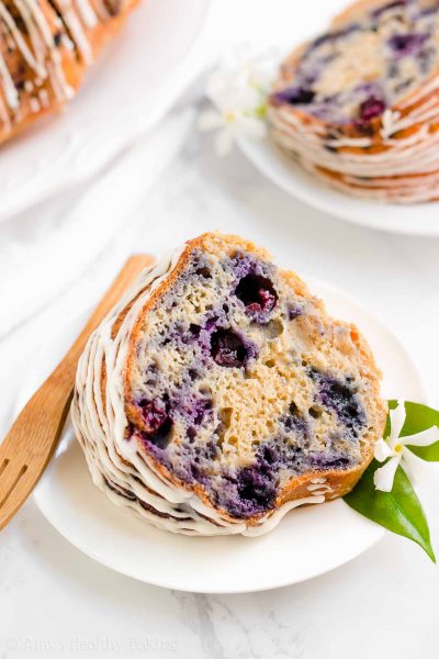 Healthy Blueberry Almond Bundt Cake