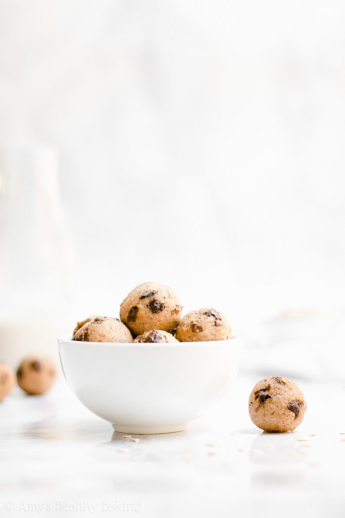 Healthy Flourless Oatmeal Raisin Cookie Dough Bites Amy's Healthy Baking