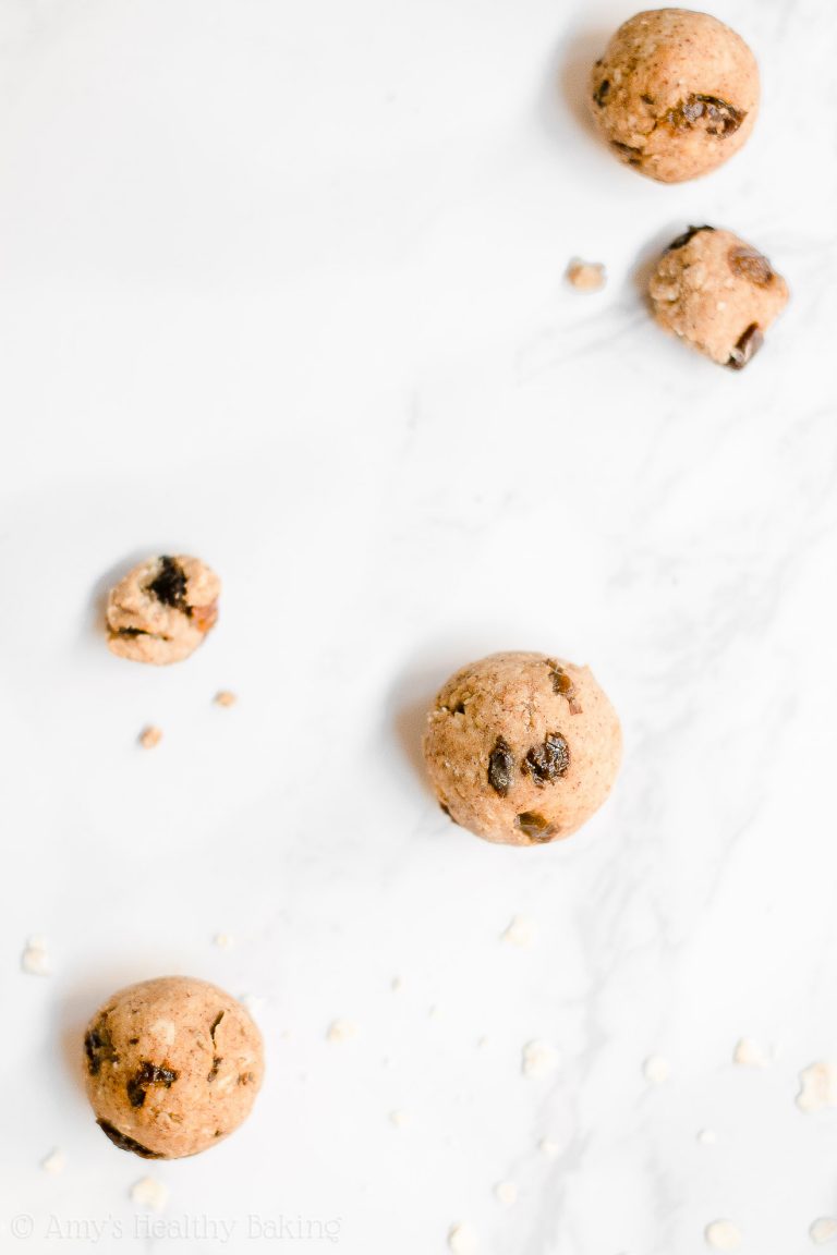Healthy Flourless Oatmeal Raisin Cookie Dough Bites Amy's Healthy Baking