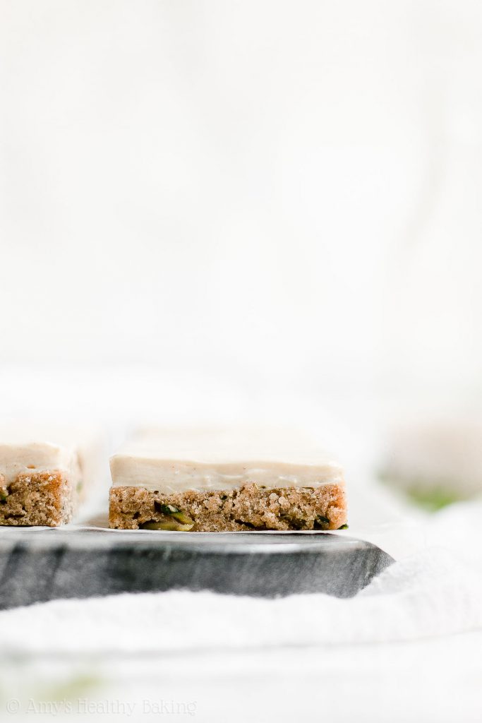Healthy Zucchini Cookie Bars + Cream Cheese Frosting Amy's Healthy Baking