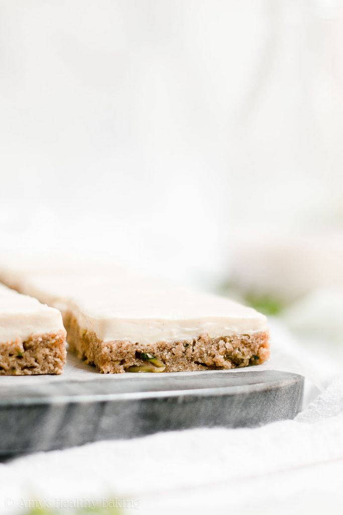 Healthy Zucchini Cookie Bars + Cream Cheese Frosting Amy's Healthy Baking