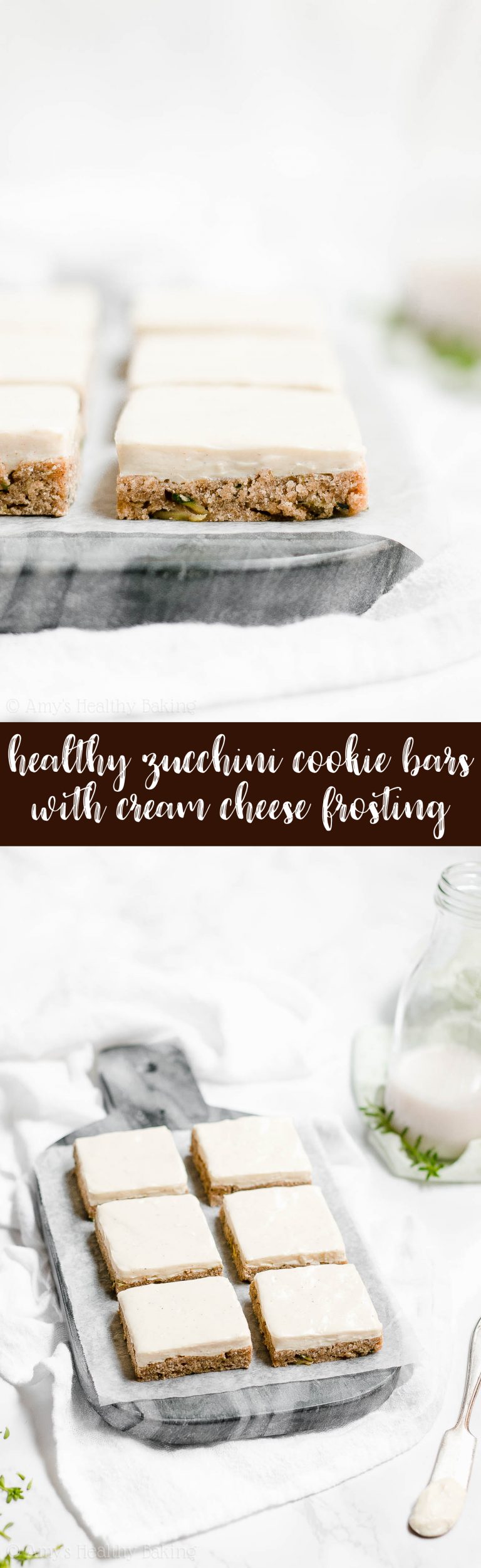 Healthy Zucchini Cookie Bars + Cream Cheese Frosting Amy's Healthy Baking
