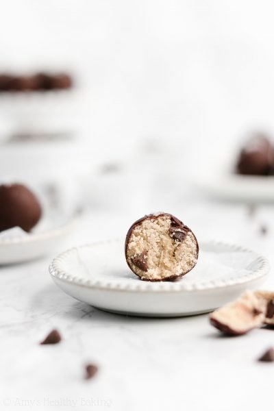 Healthy Chocolate Chip Cookie Dough Truffles
