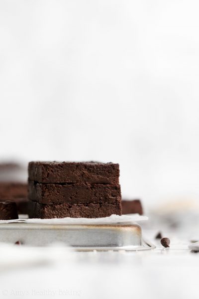 Healthy One-Bowl Fudgy Flourless Chocolate Chip Brownies {Eggless & Dairy-Free!}