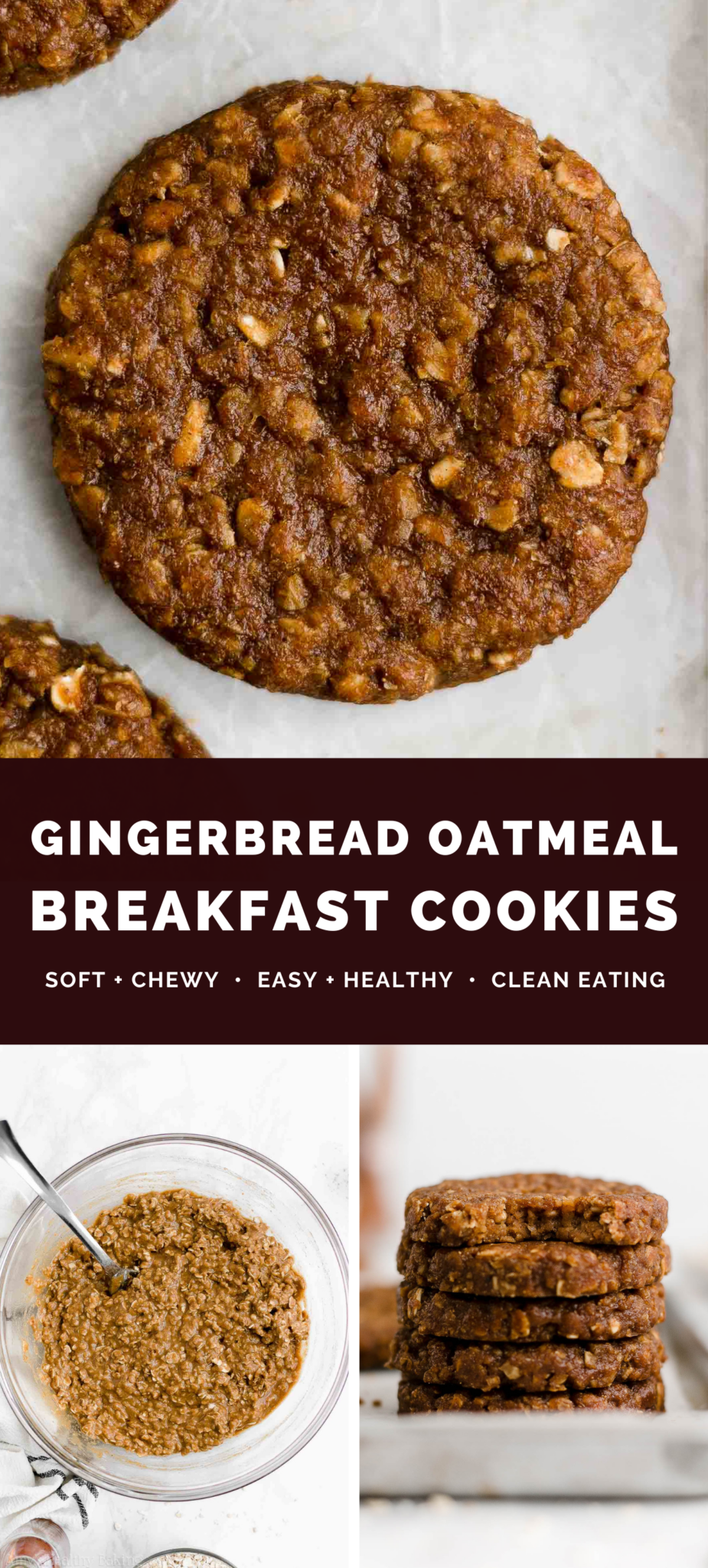 Healthy Gingerbread Oatmeal Breakfast Cookies | Amy's Healthy Baking