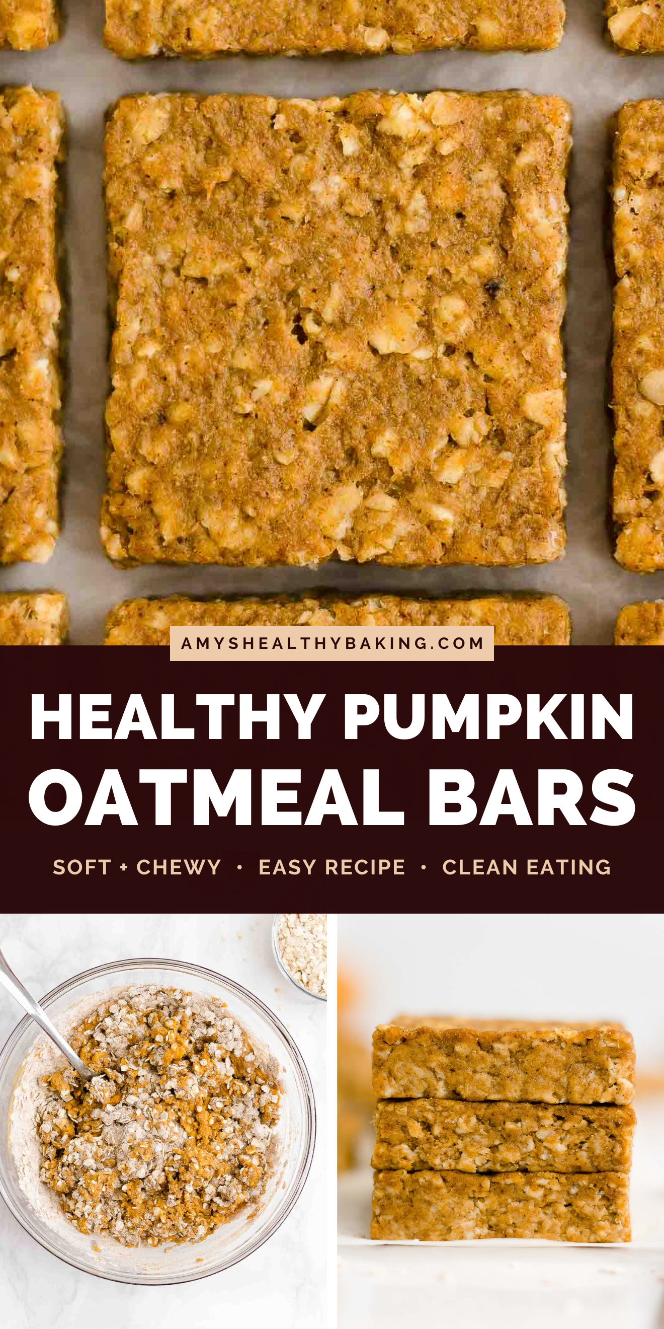 the best healthy pumpkin oatmeal bars – easy oat bars recipe for breakfasts and snacks – vegan, gluten free, egg free, dairy free, and clean eating with whole wheat and gluten free options – made with oats, pumpkin, spices, and no refined sugar